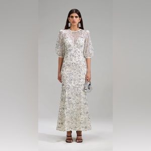 Self Portrait CHAMPAGNE SEQUINNED MAXI DRESS